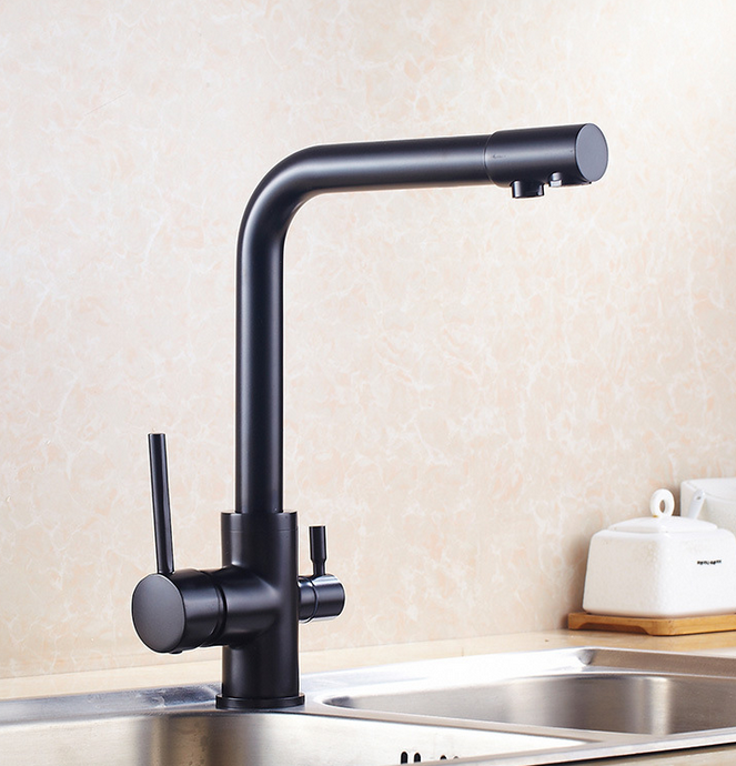 Luxury Black Lead-Free Commercial Single Handle  Single Lever Kitchen Sink Faucet