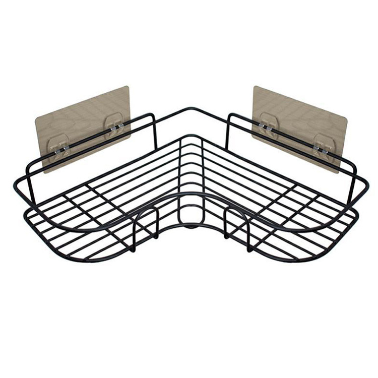 Wall Mount black Corner Rack Shelf Bath kitchen Bathroom Shelves