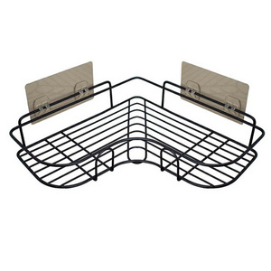 Wall Mount black Corner Rack Shelf Bath kitchen Bathroom Shelves