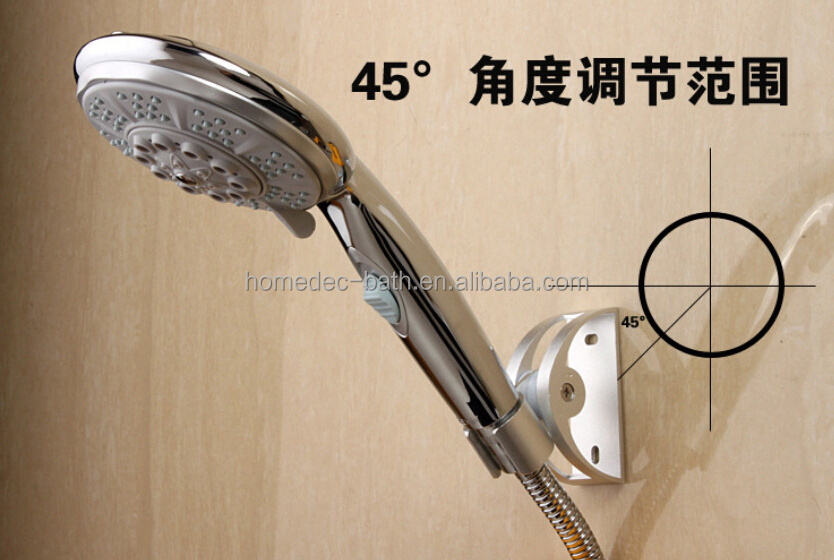 Bathroom accessory adjustable  shower head bracket chrome hand held shower head holder wall bracket holder