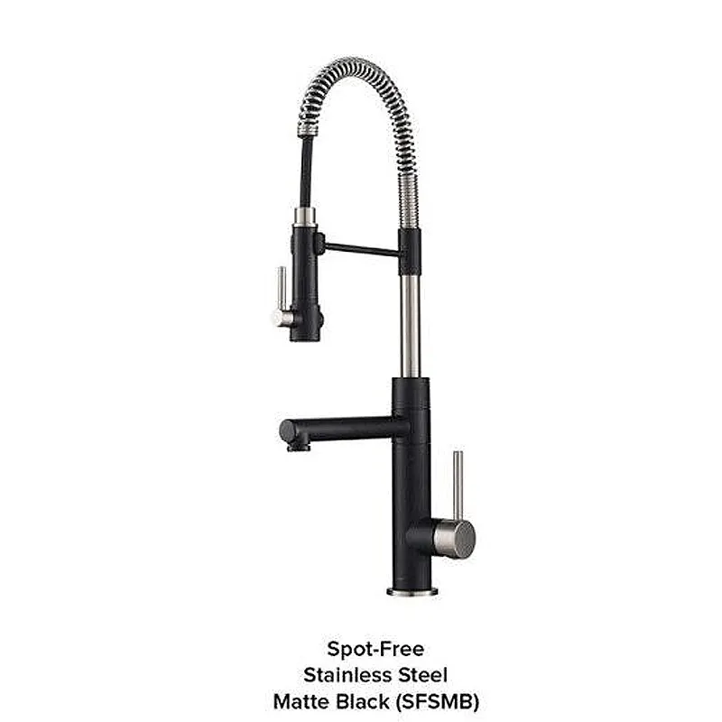 Good Quality Brushed gold Spring Kitchen Faucet  Pull out Side Sprayer Dual Spout Single  Handle Mixer Tap Sink Faucet