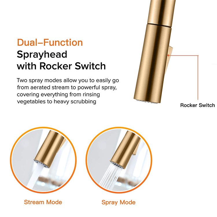 304 stainless steel smart touch sensor brushed gold put out sink faucet pull down sensor faucet kitchen mixer tap