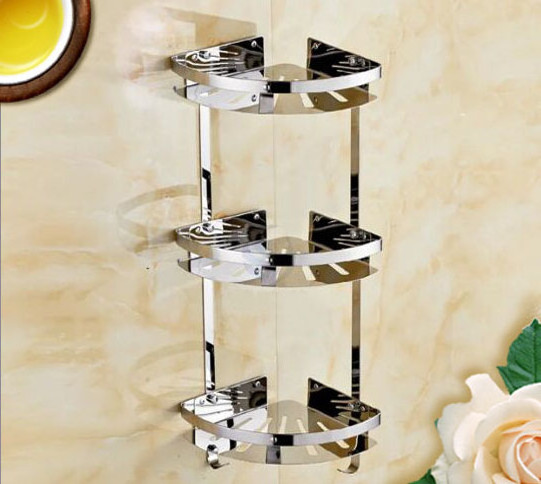 Bathroom Stainless Steel 304 3 Layers Corner Shelf/ Bathroom Shelf/ Towel organizer Rack