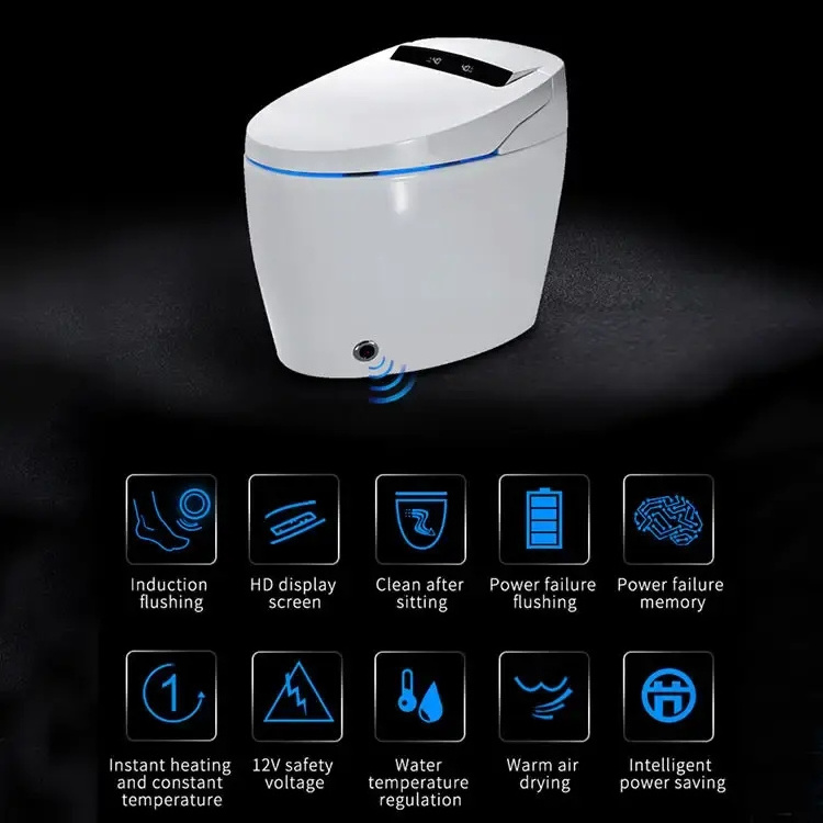 Japanese Fashion automatic Sensor Flush Bathroom One Piece Intelligent wc Commode smart toilet bidet bowl