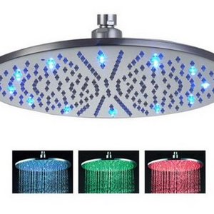 7 colors change Round Bathroom Temperature LED Rainfall 16 inch Shower Head