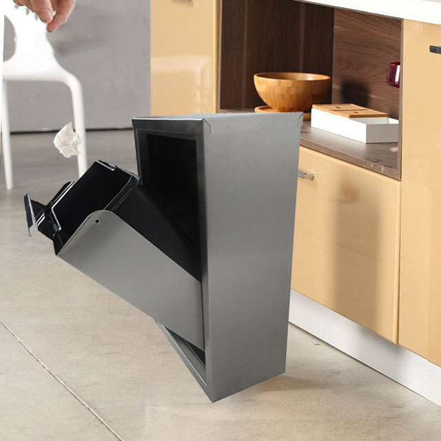 Shopping Mall 304 Stainless Steel Public Waste Bin Garbage Can Kitchen Rubbish Bin