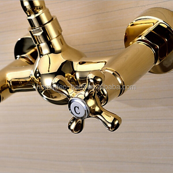 Wall Mount Two Holes Cold And Hot water faucet Kitchen Faucet antique Tap