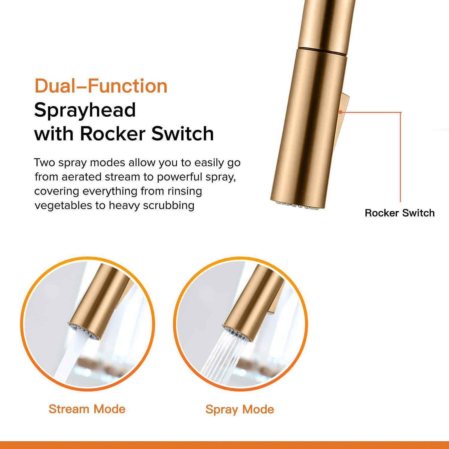 Commercial Pull Down Automatic Smart Touch Sensor brushed gold 304 Stainless Steel Kitchen Faucets