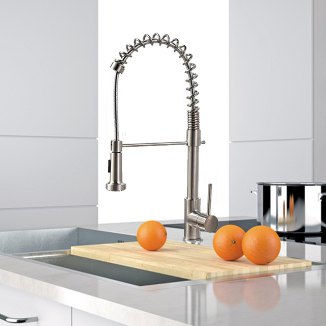 China Modern Design Tap Pull Out Farmhouse spring Kitchen Faucet