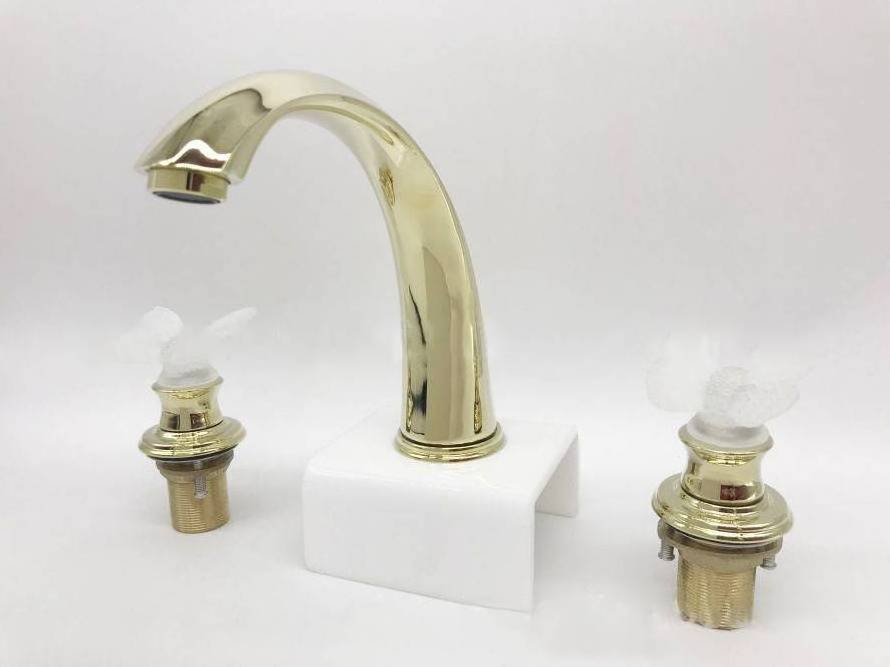 Bathroom faucets gold and chrome washbasin sink mixer classic crystal handle bathroom faucet