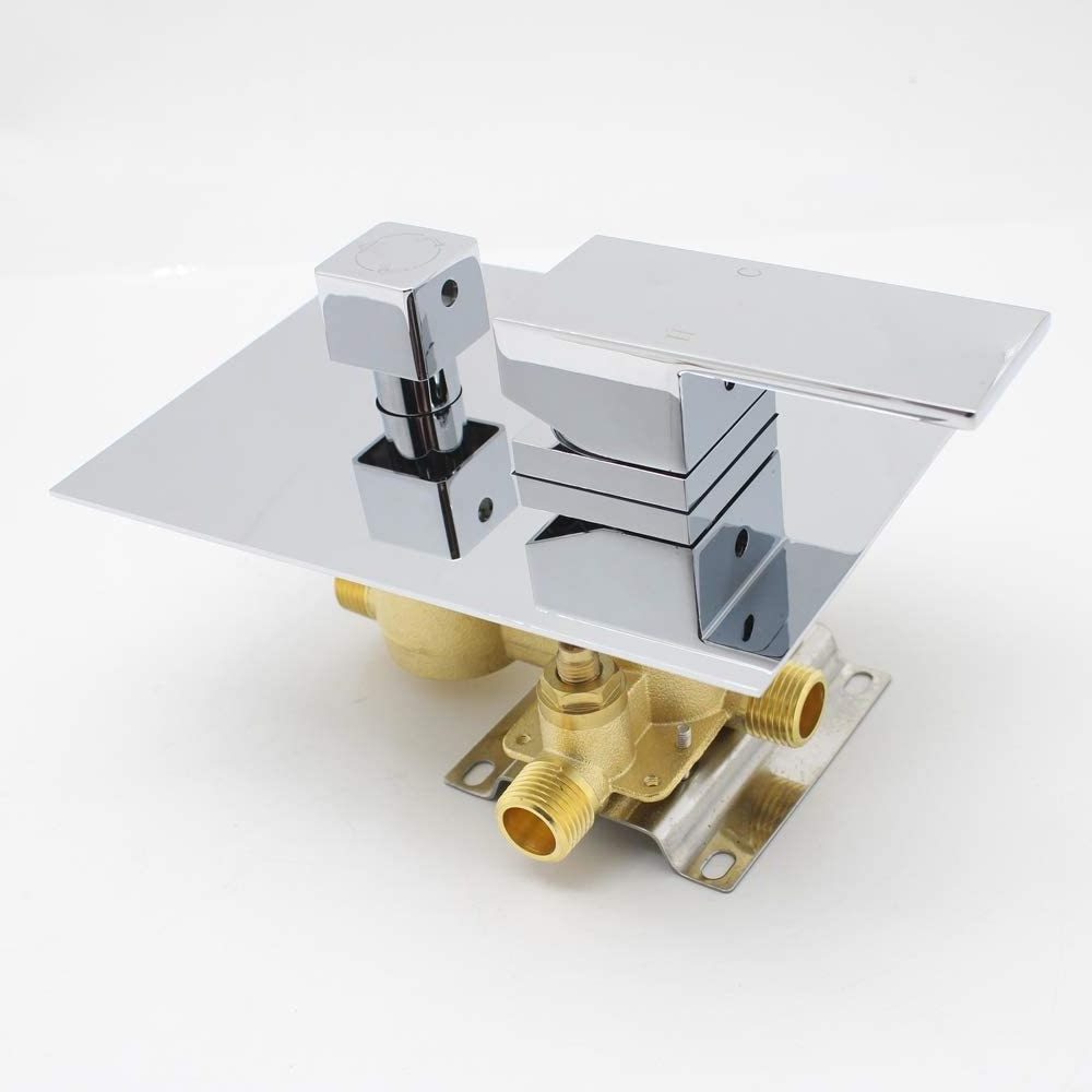 Brass Concealed Shower Diverter Mixer Valve With Built-in 3-Function Transfer Valve Trim Kit