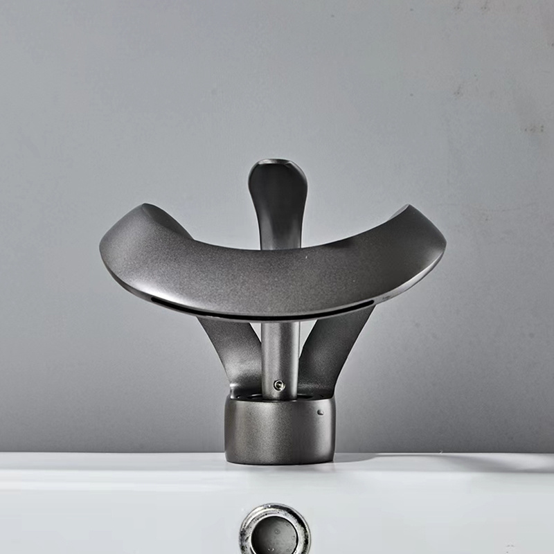 Design Bathroom Basin Faucet Hot And Cold Mixer Sink Taps Deck Mounted Brass Waterfall Wash Basin Faucet