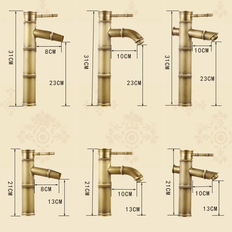 Single Handle Deck Mount Bamboo Bathroom Vessel Faucet Retro Brass Tall Spout Bath Tub Mixer Taps Bathtub Faucet