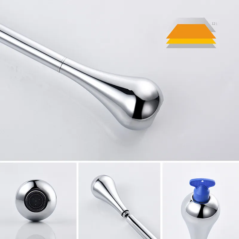 Basin Mixer Tap Easy to Install Water Drop Shape Ceiling Mounted High Flow Brass Lavatory Bathroom Sink Faucet