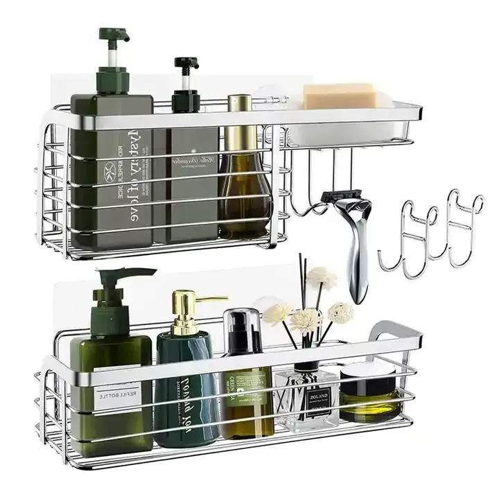 Hot Sell Wall Mounted Stainless Steel Soap Rack Shower Caddy Organizers Bathroom Shelf