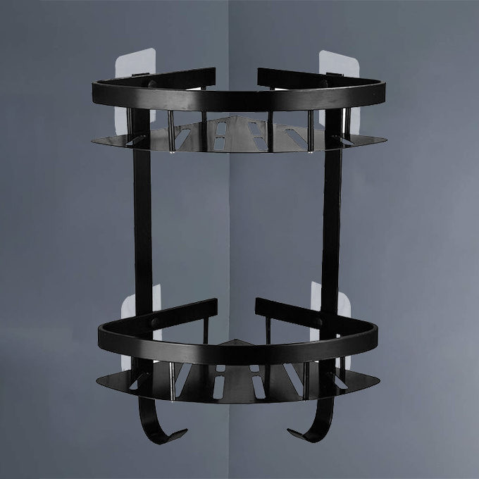 Bathroom Shower Corner Shelf Black Shower Shelf Adhesive Aluminum Corner Shower Caddy