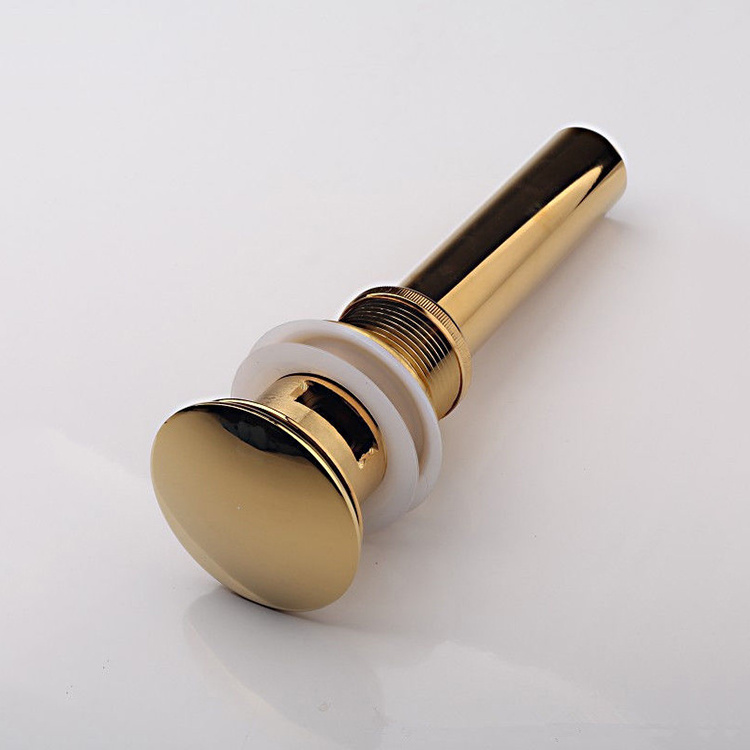 Bathroom gold finish with overflow replacement sink pop up waste drain