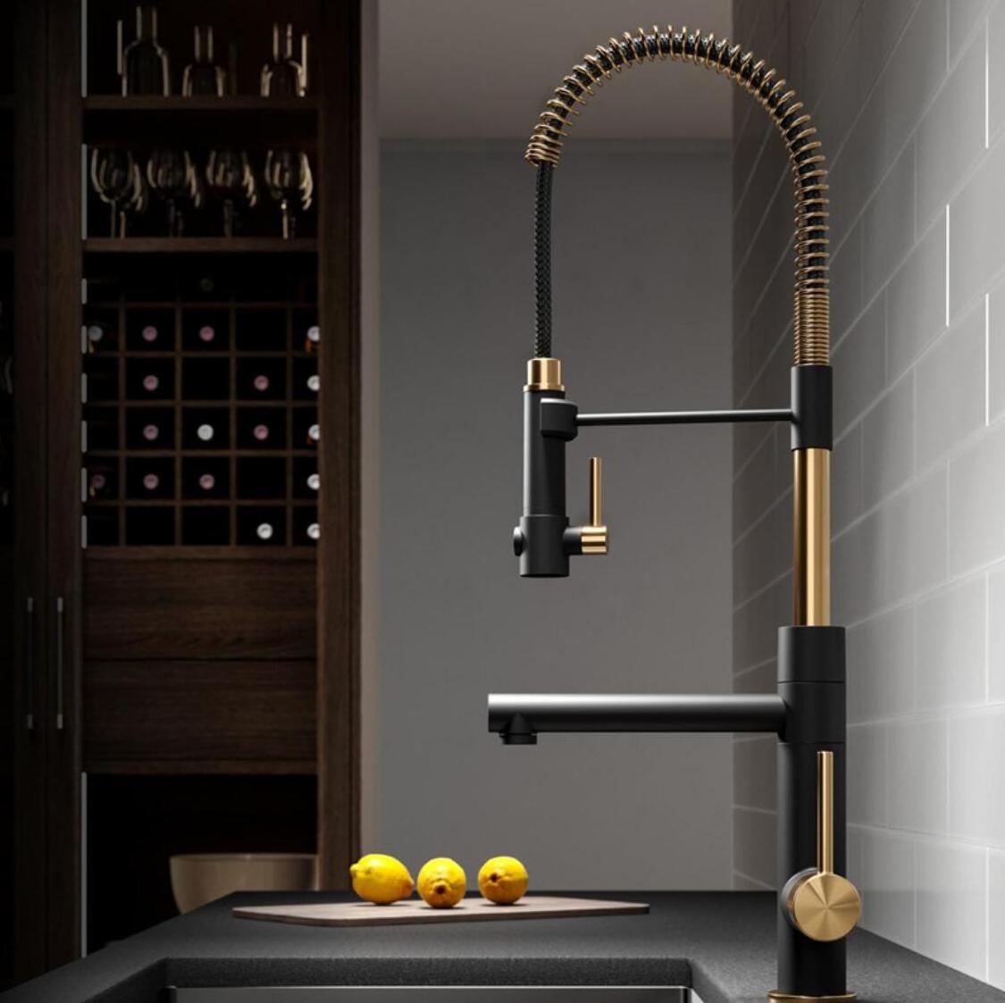 Modern Design 2-Function Commercial Style Pre-Rinse Kitchen Faucet with Pull-Down Spring Spout and Pot Filler