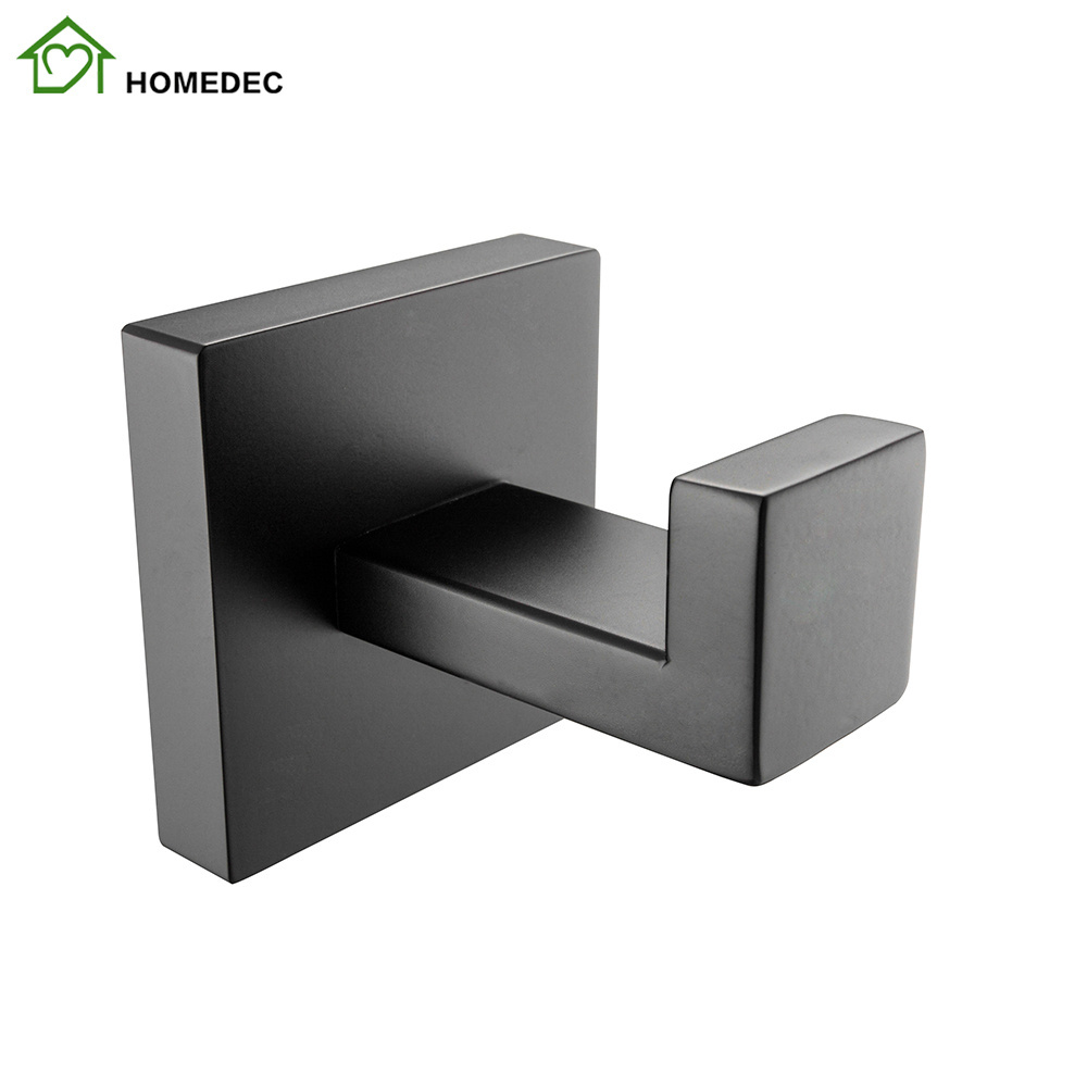 2019 New China Modern Hotel Stainless Steel 5 PCS Bathroom Accessories Set Black Hardware Set