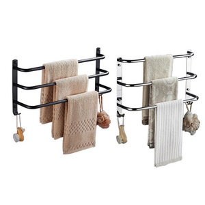 Bath Towel Bars Stainless Steel Bathroom 3-Tiers Ladder Towel Hanging Shower Storage Rack