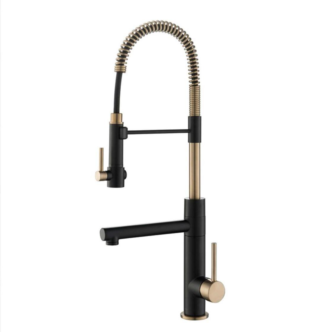 Modern Design 2-Function Commercial Style Pre-Rinse Kitchen Faucet with Pull-Down Spring Spout and Pot Filler