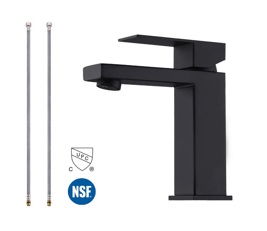 2019 New products Modern Bathroom Faucet Single Handle Vanity Sink Faucet SUS Rust Free Matte Black ss304 basin faucet