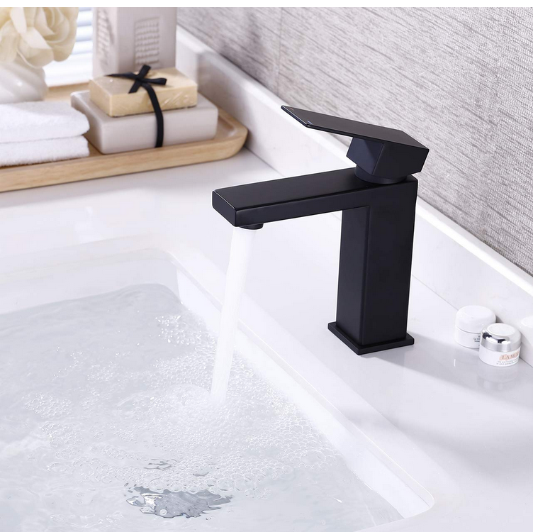 2019 New products Modern Bathroom Faucet Single Handle Vanity Sink Faucet SUS Rust Free Matte Black ss304 basin faucet