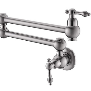 China supplier sales Flexible Wall Mount bibcock Two Handle Kitchen Mixer Tap Pot Filler Hot and cold water kitchen water faucet