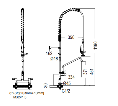 Professional wholesale Commercial Pre Rinse pull down restaurant kitchen sink faucet