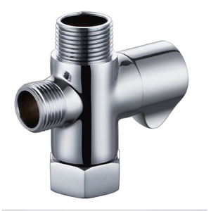 T-adapter with Shut-off Valve and 3-way Tee Connector and Chrome Finish shower fitting uae  water control valve