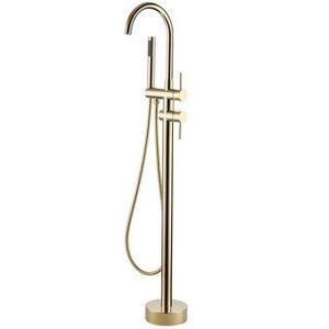 Floor Mounted Standing Bathtub Faucet Bathroom Faucet + Handheld Shower Freestanding brushed Gold Bathtub Mixer Tap