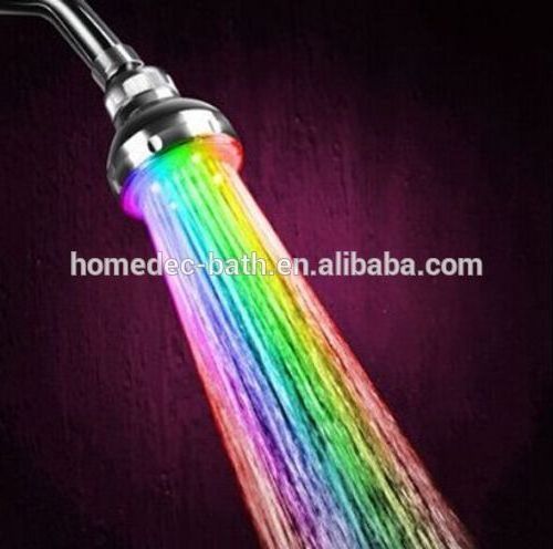 Chinese supplier wholesales light up the bathroom shop shower head with led lighting 7 color changing rainfall shower head