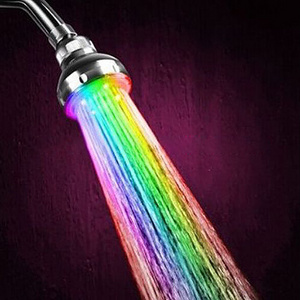 Chinese supplier wholesales light up the bathroom shop shower head with led lighting 7 color changing rainfall shower head