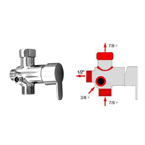 Brass Bidet Tee -adapter with 2m Hose Suitable Hot Cold Water Mixing Valve set