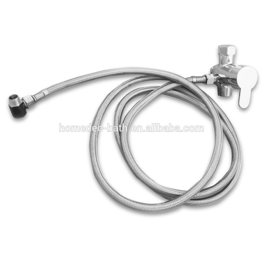 Brass Bidet Tee -adapter with 2m Hose Suitable Hot Cold Water Mixing Valve set