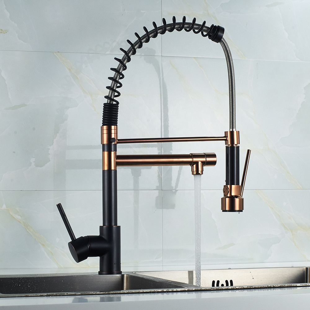 2019 Luxury Rose Gold ORB Tap Watermark Deck Mounted Pull Down Kitchen Faucet