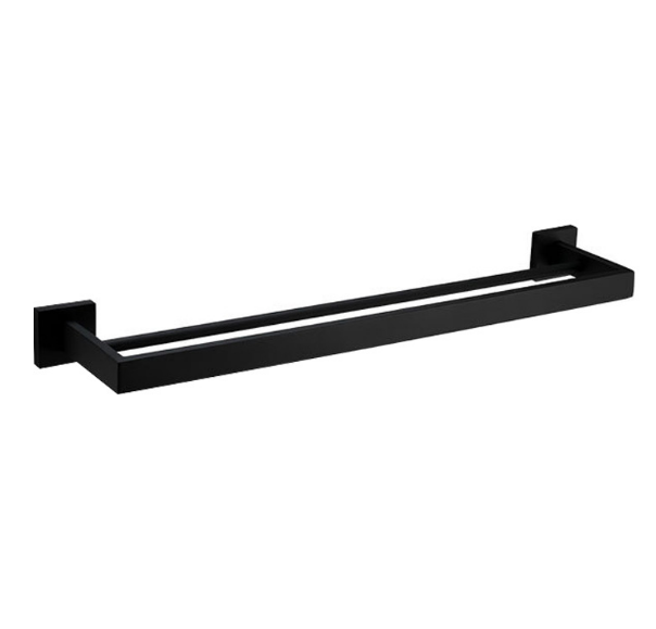 Bath Accessories Premium Thicken Stainless Steel Square Shower Towel Rack for Bathroom, Towel Holder  (Matte Black,24 inch)