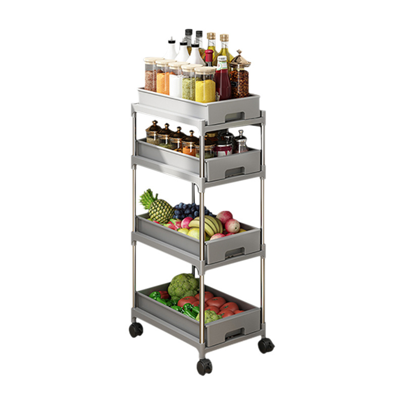 2 tier plastic Sliding Cabinet Basket pull out under kitchen Sink cabinet drawer sink rack organizer