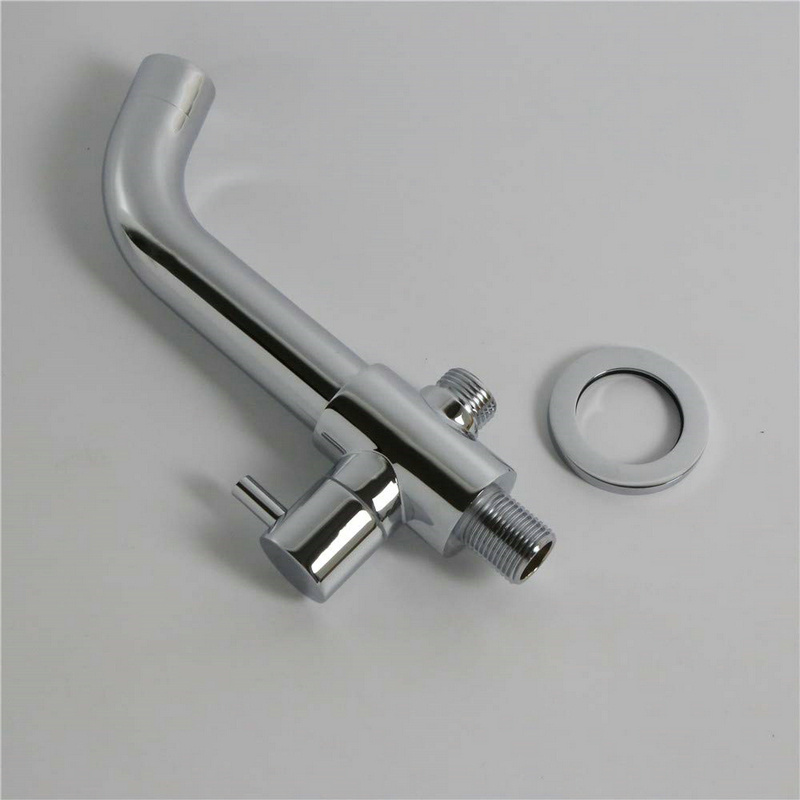 China direct import Bathroom Brass Faucet Spout Filler Bathtub Shower Mixer Tub Spout with Diverter Shower Head Hose Connector