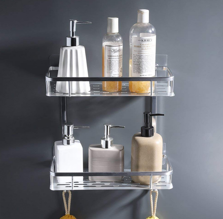 Bathroom Shelf Shower Shelf Adhesive Aluminum Shower Caddy for Shampoo Holder