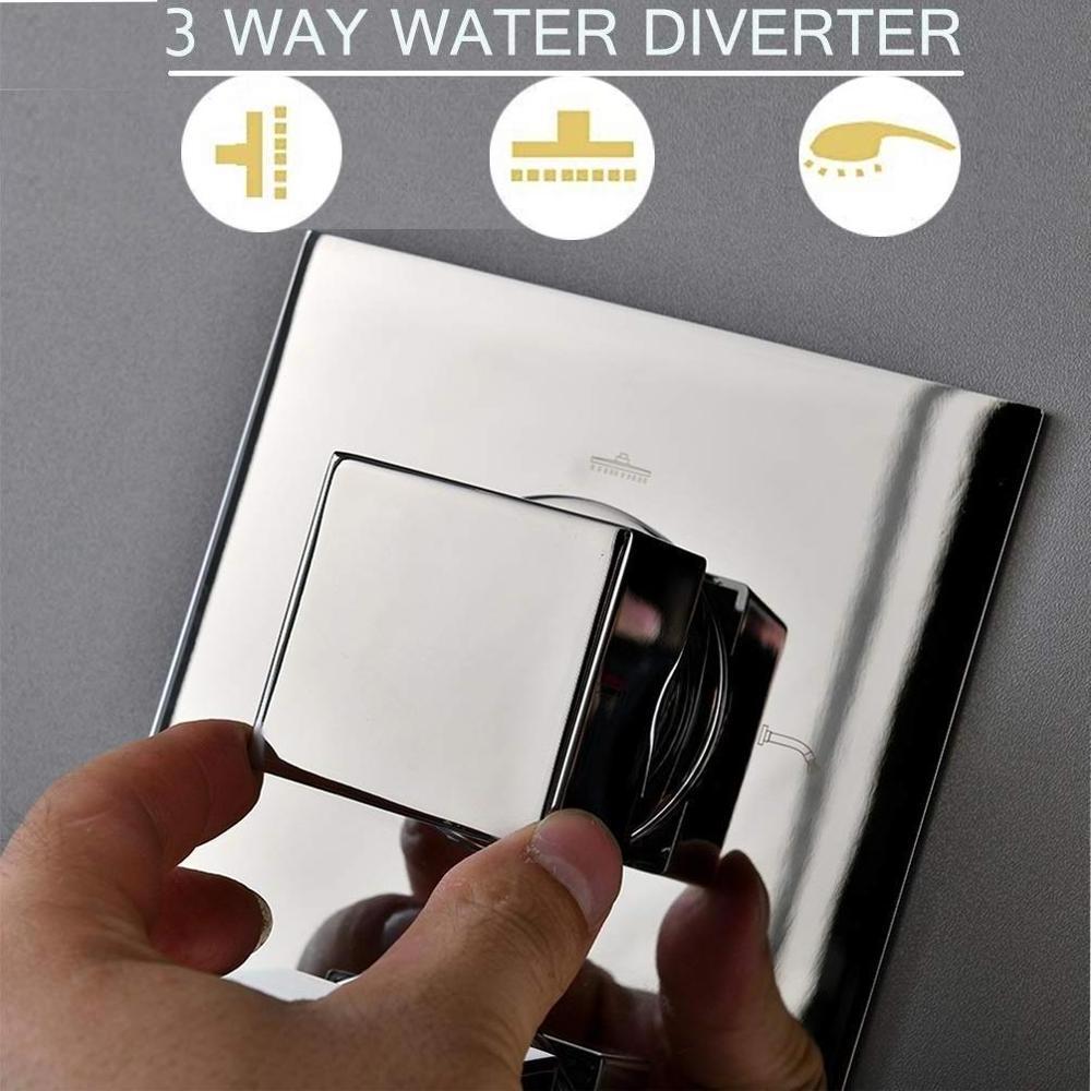 Solid Brass 3-Way Thermostatic Mixer Shower Valve Water Diverter, Inlet 3/4