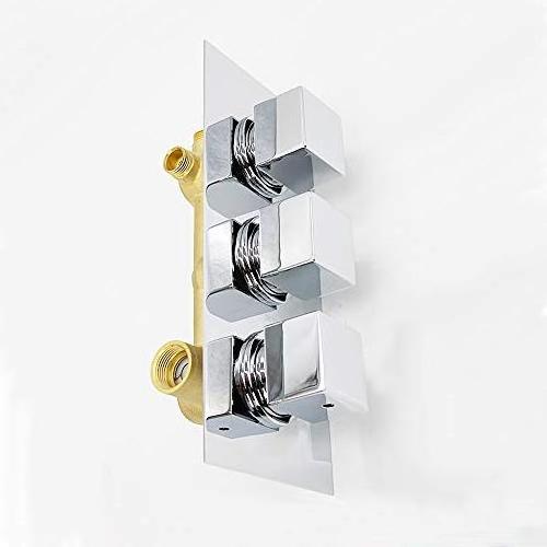 Solid Brass 3-Way Thermostatic Mixer Shower Valve Water Diverter, Inlet 3/4