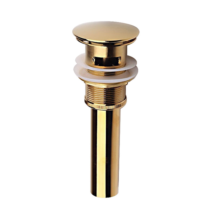 Bathroom gold finish with overflow replacement sink pop up waste drain