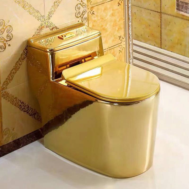 Bathroom dubai gold color toilet One Piece Ceramic gold plated colour wc toilet for sale