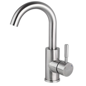 Sink Faucet Brushed Nickel  Bathroom Stainless Steel Farmhouse Lavatory Sink Faucet Mixer Small Kitchen Faucet