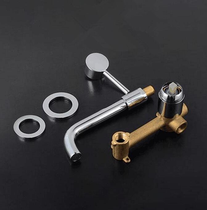 Chrome Brass Basin Taps Bathroom Sink Faucet Tub Mixer Wall Mount Hot and Cold  Basin Faucet