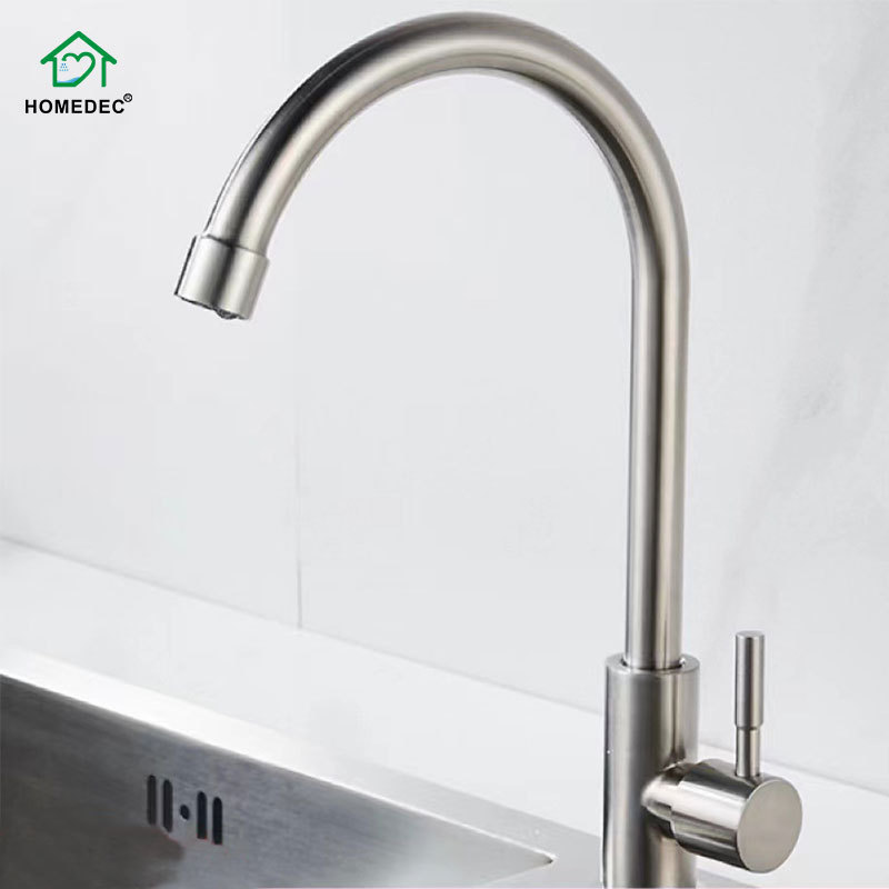 304 stainless steel kitchen tap splash-proof wash basin single cold washbasin sink kitchen faucet