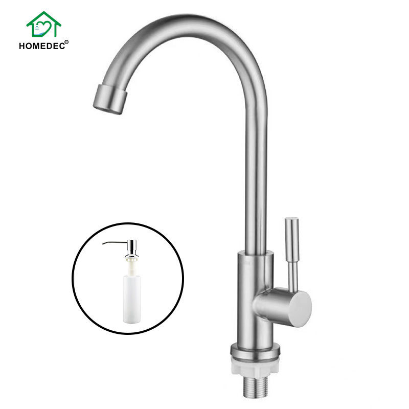 304 stainless steel kitchen tap splash-proof wash basin single cold washbasin sink kitchen faucet