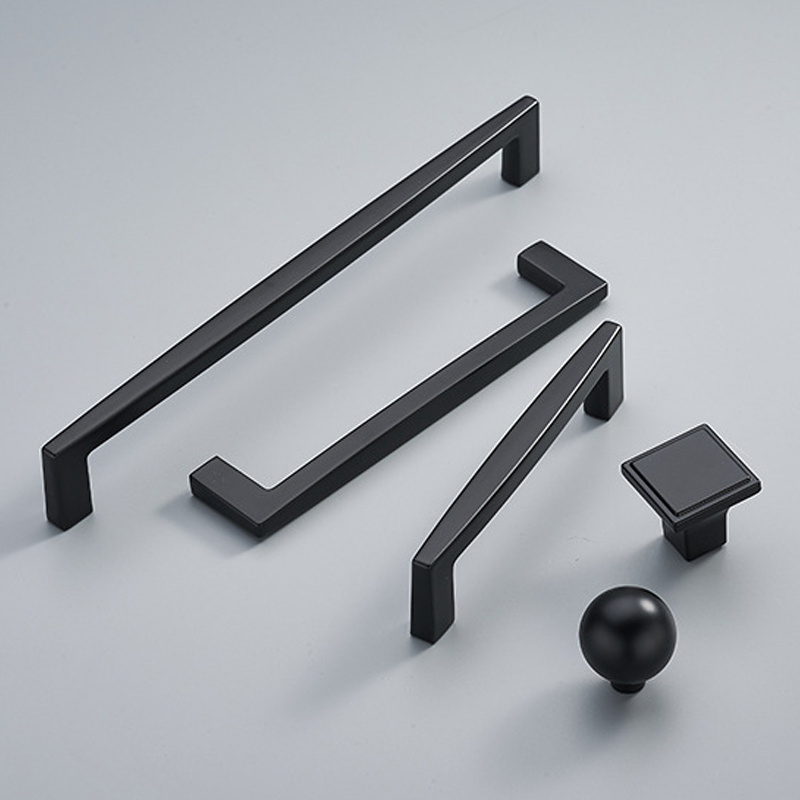 Handle Furniture Cabinet Pull Handles Drawer Pulls Square black Gold Brushed Nickel Kitchen Cupboard Handles