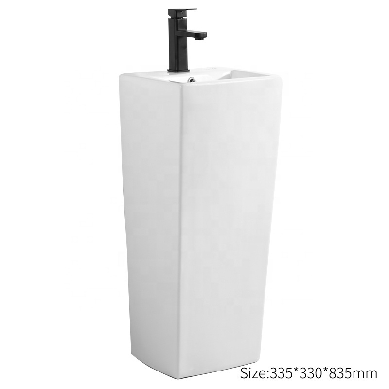 modern freestanding white marble ceramic wash bathroom products basin Sinks free standing art basin